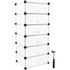 SONGMICS Scarpiera, 6 Scomparti, Scaffale Portascarpe Slim per Ingresso con Sportelli, Guardaroba Componibile in Plastica e Struttura in Metallo, 31 x 43 x 105 cm, Bianco LPC06W