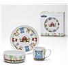 VAN WELL Fuchs & Freunds - Servizio di stoviglie per bambini, 3 pezzi, in porcellana, motivo: animali con bicchiere, ciotola e piatto, ideale come regalo