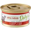 Almo Nature Daily Mousse Dadini con Manzo per Gatti 85gr - 85 g, Singola