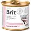 Brit Care Veterinary Diet Brit Veterinary Diet Hypoallergenic Salmone e Piselli Umido per Gatti - 200 g, Singola