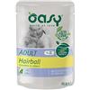 Oasy KIT 6x Oasy Bocconcini in Salsa Hairball per Gatti 85gr - 85 g, 6 pezzi - PREZZO A CONFEZIONE