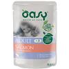 Oasy KIT 12x Oasy Bocconcini in Salsa al Salmone per Gatti 85gr - 85 g, 12 pezzi - PREZZO A CONFEZIONE