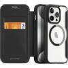 DUX DUCIS Custodia Magnetica per iPhone 15 Pro, [Compatibile MagSafe] Custodia Flip in Pelle di Alta Qualità con Blocco RFID, Custodia Trasparente Antiurto per Apple iPhone 15 Pro (Nero)