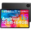 DOOGEE Tab A9 Android 15 Tablet 10 Pollici, 12(3+9) GB RAM + 64GB ROM (TF 2TB), 6580mAh Batteria, 5G+2.4G WiFi, 1280 * 800 IPS, BT5.0, 5MP+8MP, Tablet in Offerta Unisoc T310 Quad Core/OTG/Face Unlock
