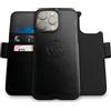 dreem Fibonacci compatibile con iPhone 14 Pro Max custodia a portafoglio/custodia antiurto 2 in 1 e folio in pelle vegana staccabile, compatibile con MagSafe, protezione RFID [Nero]