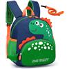 Domueay Zainetto Bambino Zaino Scuola Asilo Elementare Bambino Piccolo Zaino per Bambini Animale Impermeabile Cartella Scuola per Materna Nido 1-5 Anni Ragazzi, Dinosauro