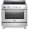 Delonghi PRO 96 MX ED Cucina con Piano cottura a induzione 4 Fornelli con forno Elettrico da 90 cm Acciaio inossidabile