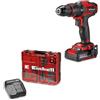 Einhell Set trapano a percussione a batteria TE-CD 18/40 Li-i +64 Einhell (1x 2,0 Ah) Power X-Change (18 V, 40 Nm, trapanatura percussione, mandrino 13 mm, 2 velocità, con batteria, caricabatteria + access.)
