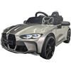 Pilots Kids Auto Elettrica per Bambini BMW Grigio 12V Sedile in Pelle Telecomando