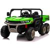 Pilots Kids Jeep Elettrica per Bambini 24V Verde 2 Posti Telecomando e Luci LED