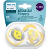 PHILIPS SpA avent ultra air ciuccio ortodontico 6-18 mesi neutro/limoni 2 pezzi