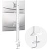 Hemudu Supporto articolato per doppio monitor da scrivania, supporto verticale per due monitor da 13 a 34 pollici con morsetto a C, bianco