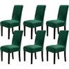 Chickwin Chickw11 Coprisedie con Schienale Elasticzzato, Velluto Moderno Tinta Unita Protettiva Coprisedile Sala da Pranzo Hotel Cerimonia Banchetto Lavabile Wedding Party Decor (6 Pezzi,Verde scuro)