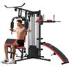 SPORTNOW Stazione Fitness Multifunzione per Allenamento del Corpo, in Acciaio e PU, 225x175x200 cm, Nero|Aosom