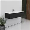 Inda Mobile bagno 120 cm Nero opaco con 1 cassetto e lavabo in ceramica - Rubino