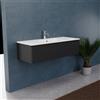 Inda Mobile bagno 120 cm Nero opaco con 1 cassetto e lavabo opaco - Rubino