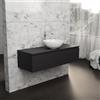 Inda Mobile bagno 120 cm Nero opaco con 1 cassetto e lavabo in appoggio - Rubino