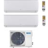 Baxi Climatizzatore condizionatore ASTRA dual split 9000+12000 esterna LSGT40-2M 14000 btu classe A++ R32 inverter pompa di calore WiFi opzionale 9+12