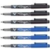 Pilot Pens V Sign Felt Tipped fineliner Liquid Ink Pen, Bold Point, Black & Blue Bundle, 6 Pen