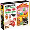 HEADU - Montessori First Puzzle Little Red Riding Hood - Grandi pezzi e grandi sagome di legno - Puzzle Educativo Bambini 2-4 anni, Made in Italy