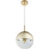 Globo Lampada a sospensione a soffitto di design a sfera illuminazione soggiorno lampada a pendolo in vetro oro chiaro 15855