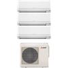 MITSUBISHI Climatizzatore Trial Split Inverter 9000+9000+12000 Btu Condizionatore con Pompa di Calore Classe A++/A+ Gas R32 (Unità Interna + Unità Esterna) - MSZ-DW25VF+MSZ-DW25VF+MSZ-DW35VF+MXZ-3HA50VFE1 Serie DW
