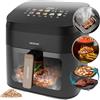 Cecotec Friggitrice ad Aria 8.5 Litri - Air Fryer Cecofry&Grill Smokin' 8500. 2200W, Piastra - Grill, Doppia Resistenza, Affumicatore IntegratoTemperatura Regolabile 40-200°C, 10 Menu