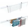 foxydry Stendino da Balcone Ribaltabile, Stendibiancheria da Ringhiera Esterno Resistente in Acciaio inox e alluminio Duo, per terrazzi, balconi e ringhiere (Bianco, 102 cm)