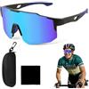 HXUING Occhiali da Ciclismo, Occhiali da Sole Sportivi per Uomo e Donna Anti-UV400 Occhiali Sportivi Leggeri Occhiali Running, per Ciclismo, Motociclismo, Corsa, Sci, Alpinismo, Pesca (Blu)
