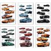 DKORARTE Set di 6 quadri base legno, decorazione soggiorno moderni, camere da letto, camera, evoluzione auto supercar con ganci metallici, (38 x 29 cm ogni quadro)