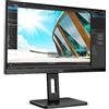 AOC 24P2Q - Monitor FHD da 24 pollici, regolabile in altezza (1920 x 1080, 75 Hz, VGA, DVI, HDMI, DisplayPort, hub USB), colore: Nero