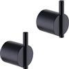 RANDOM Matte Black Towel Hooks 2 Pack 304 Stainless Steel Towel Rack Robe Hook for Bathroom Kitchen Hardware Accessories Wall Mounted Contemporary Style 96068-8MB.