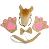 Generic Cerchietto per capelli a forma di cavallo farcito e coda e papillon per feste di carnevale e giochi di ruolo, 3 pezzi