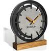 FLEXISTYLE orologio da tavolo design piccolo da tavolo moderno analogico legno in legno rovere soggiorno bagno (stile 5)