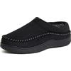 Dearfoams Thompson - Pantofole da uomo in memory foam, Nero, 44/45 EU