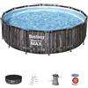 Bestway Set piscina effetto legno scuro da 427x107 cm