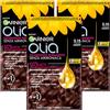 Garnier Olia - Colore permanente per capelli, senza ammoniaca, colorante con oli per fiori di origine naturale, effetto schiarente e nutriente, colore 5.15, marrone scuro, 3 confezioni