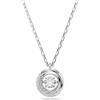 Swarovski Constella Collana Pendente, Gioiello con Cristalli Cry e Zirconia, Pietre Preziose a Taglio Round, Chiusura a Moschettone, Placcatura in Tonalità Rodio, 38-45 cm, 1,4 x 1,2 cm