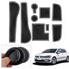 GAFAT Tappetini Antiscivolo per Golf 7 7.5 R Line GTD GTI GTE Variant, Golf 7 Tappetini in Gomma per Portaoggetti Bracciolo, Portabicchieri, Scanalatura Porta (Bianco)