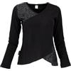 GURU SHOP Guru-Shop, Camicia a Maniche Lunghe -chic, Nera, Cotone, Dimensione Indumenti:S (36), Maglioni, Felpe a Maniche Lunghe