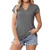 Kfnire Maglietta Donna Scollo a V Magliette Manica Corta Sciolto Bluse Estate Tempo Libero Maniche Corte Top da Spiaggia