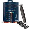 King C. Gillette Style Master, Regolabarba Uomo Senza Fili Per Regolare, Rifinire E Radere La Barba Incolta Con Lama 4D E 4 Pettini Da 1, 2, 3 e 5 mm