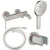 Grohe Set rubinetto per vasca e doccia Grohe Essence 33624DC1, doccetta Grohe Rainshower 26574DC0, 27074DC0, 28362DC1