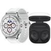 Samsung Galaxy Watch8 Classic (White, BT, 46mm) + Galaxy Buds FE, Smartwatch Galaxy AI, design resistente agli urti, Ghiera girevole, monitoraggio attività fisica e sonno, One UI 8 [Versione Italiana]