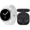 Samsung Galaxy Watch8 (Silver, BT, 40mm) + Galaxy Buds FE, Smartwatch Galaxy AI, allenatore personale, design resistente agli urti, monitoraggio attività fisica e sonno, One UI 8[Versione Italiana]
