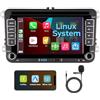 kttcorlp [Prestazioni Elevate] Linux Autoradio per Golf 5 6 Passat Jetta Caddy Polo cc Tiguan EOS Touran T5 Scirocco Wireless Carplay & Android Auto, con display IPS da 7 inch Bluetooth/FM/AM/USB/EQ/Touch