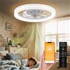 Airwit 48cm Ventilatore da Soffitto Silenzioso con Luce e Telecomando, Dimmerabile Lampada Ventilatore da Soffitto Moderno con Reversibile Motore DC, Lampadario Ventilatore per Camera da Letto, Cucina