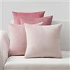 Topfinel 4 Pezzi Copricuscini Divano 40x40 Decorativo Casa Giallo Velluto Copricuscini per Cucina Sedia Soggiorno Letto Giardino Camera da letto Copricuscini Serie Moderna Rosa