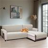 BellaHills Impermeabile Copridivano 3 Posti Con Penisola (Seduta 247cm), Copridivano Salvadivano Chaise Longue Angolare con Tasche, Antimacchia, Copridivano Penisola L Destra, Frenchoak