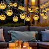 LuJasi Catena Luminosa Esterno Solare 12M 60LED, IP65 Impermeabile Luci da Esterno Giardino Solari, 8 Modalità & Funzione Memoria Luci Solari da Giardino per Terrazzo, Gazebo, Festa, Balcone (Bianco Caldo)